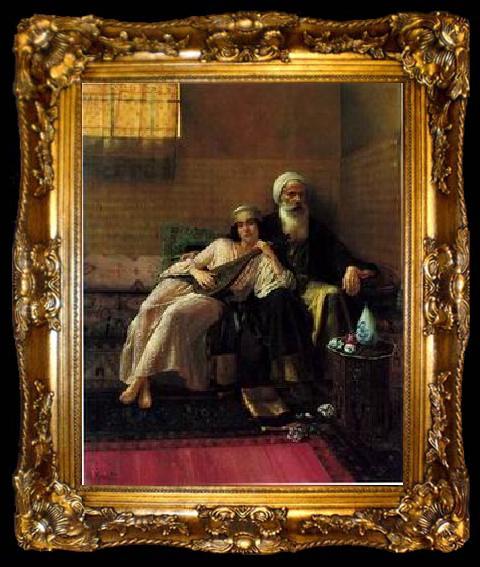 framed  unknow artist Arab or Arabic people and life. Orientalism oil paintings 03, ta009-2